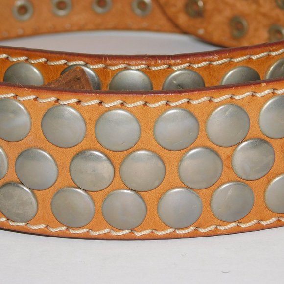 Nancy Heller Studded Leather Belt Size S 26-30 Made In Italy main image 9